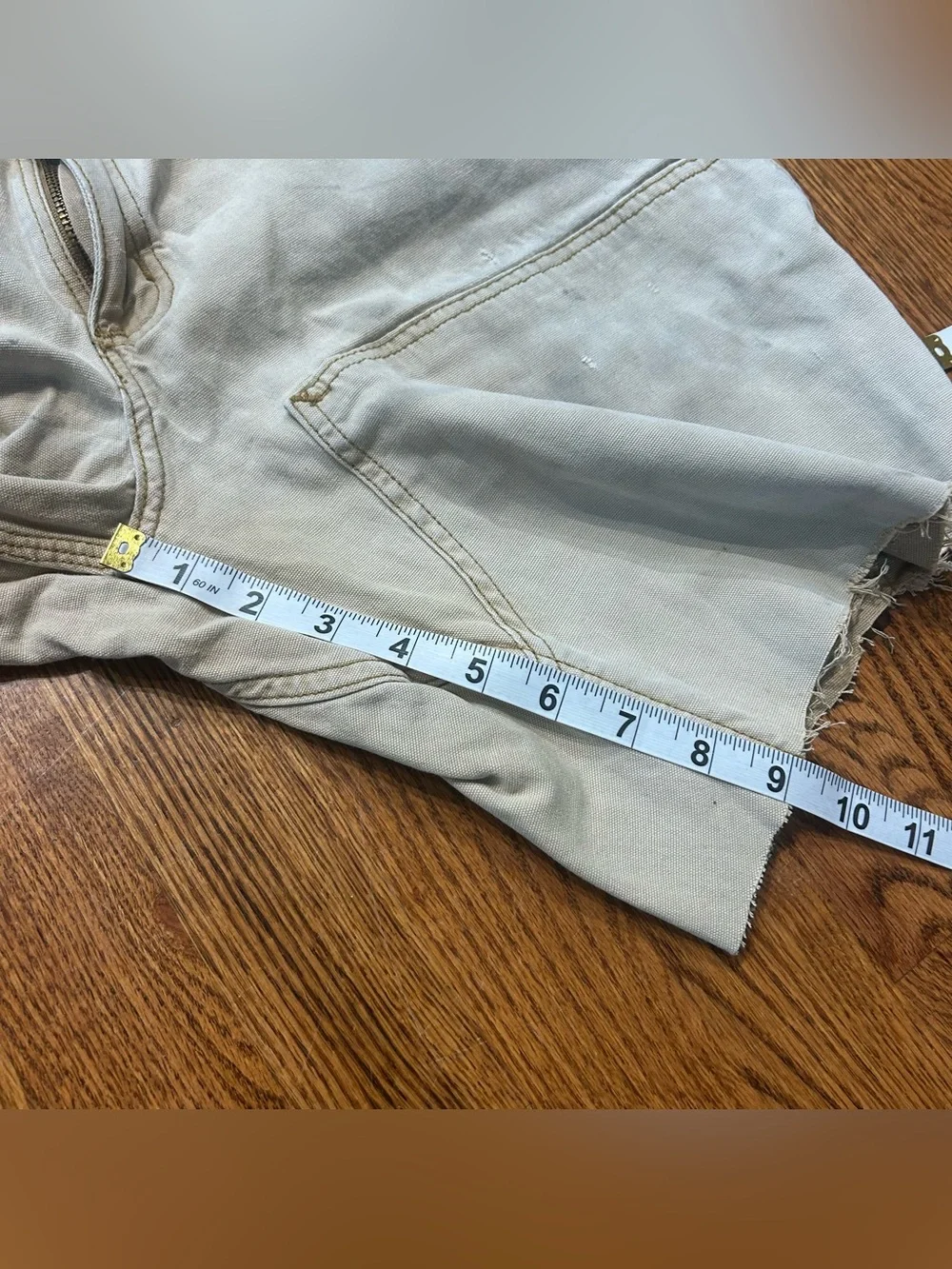 Carhartt Double Knee Cut Off Shorts Relaxed Fit Sz36 Men’s Tan Beige Faded
